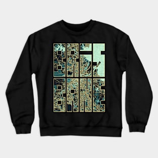 Brisbane, Queensland, Australia City Map Typography - Summer Crewneck Sweatshirt